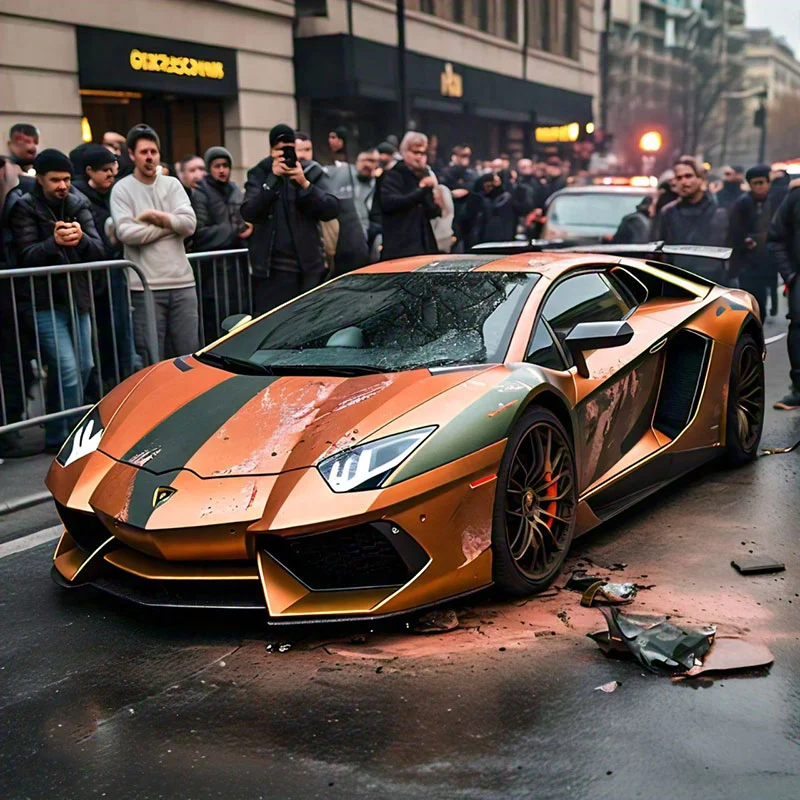 TikTok Car Accident Lamborghini Drama