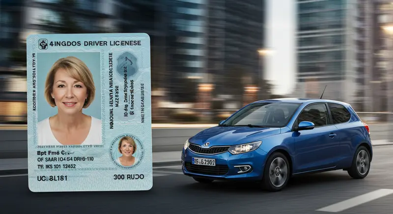 Driver's License with car