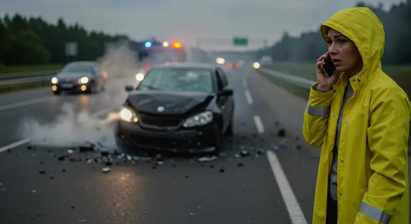 The call for help after an injury road accident