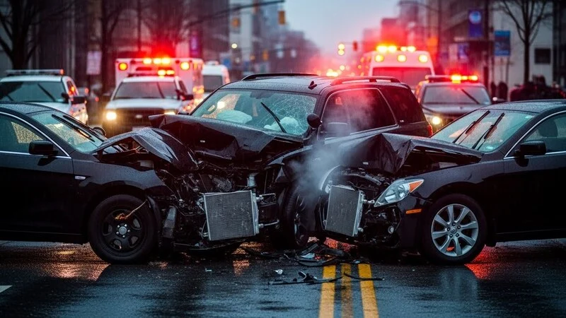 black vehicles accident