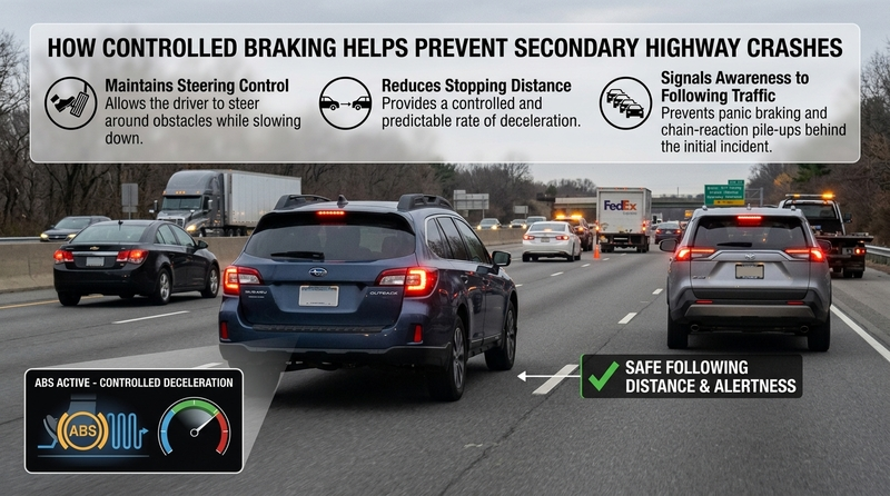 controlled braking help prevent secondary highway crashes